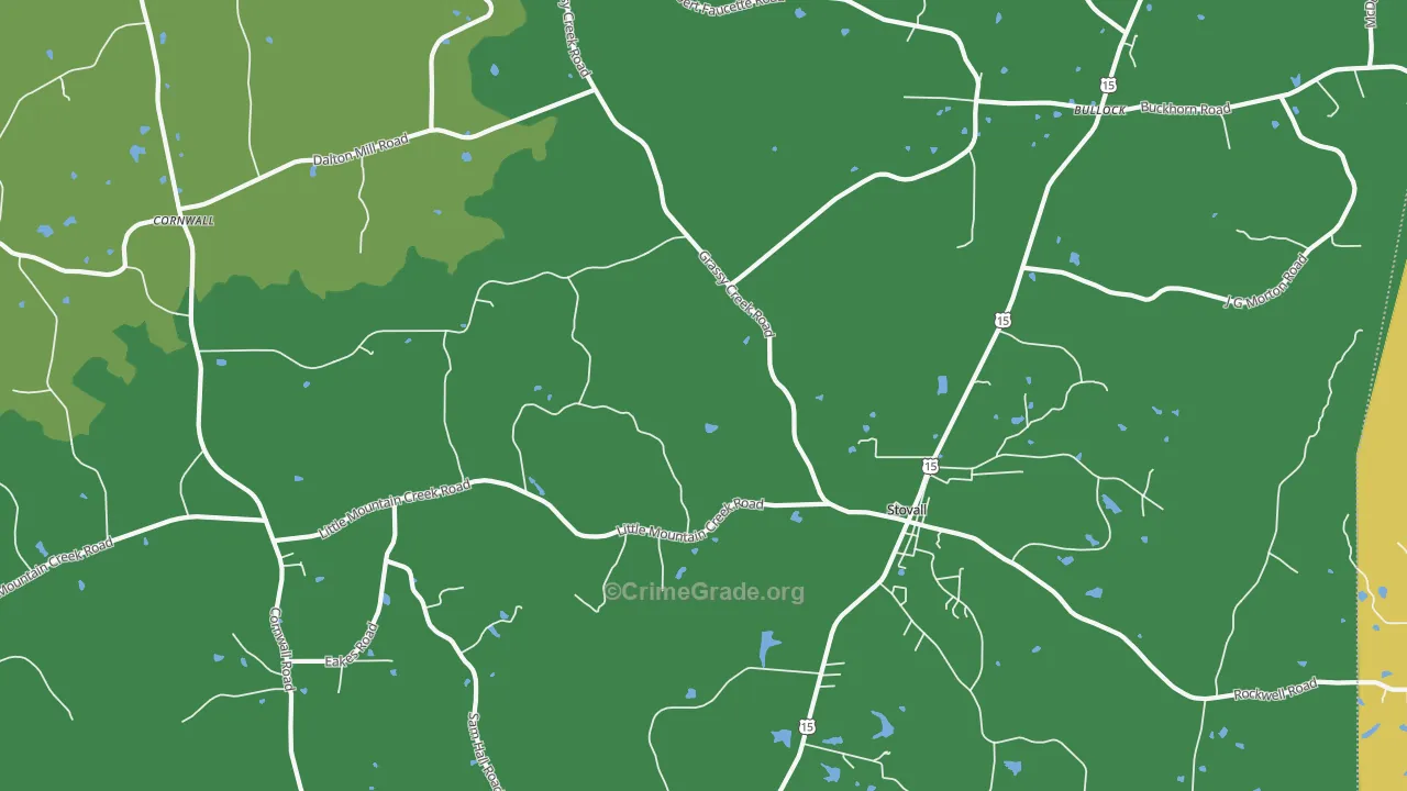 Stovall, NC Map of Drug-Related Crime Rates
