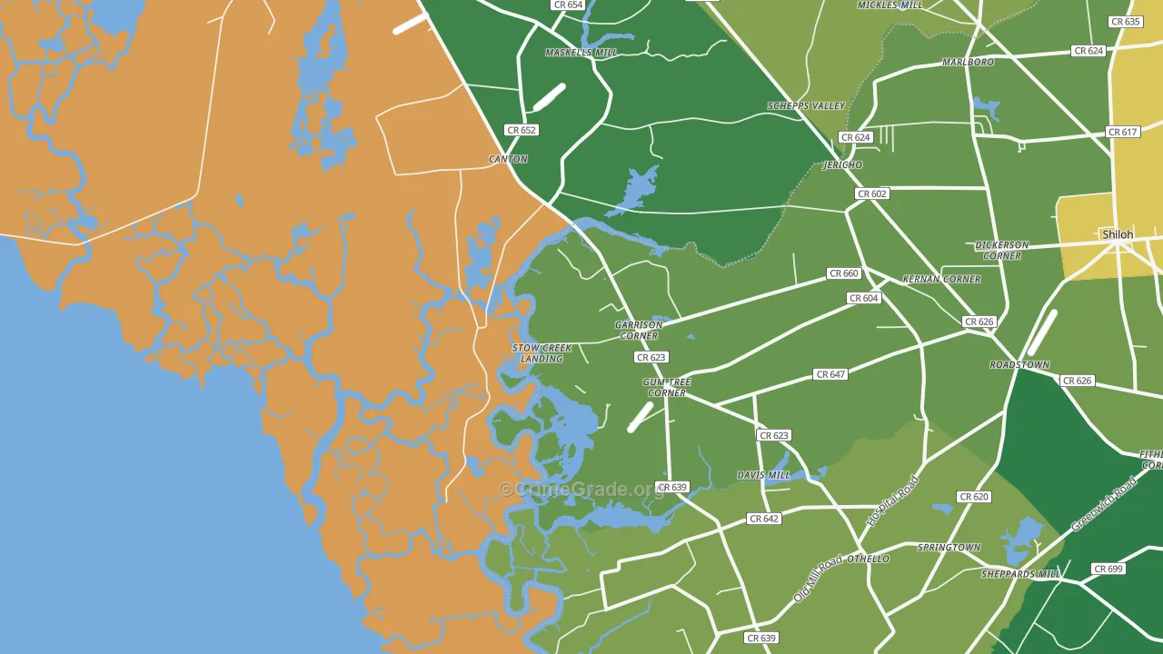 Stow Creek Landing, NJ Map of Drug-Related Crime Rates