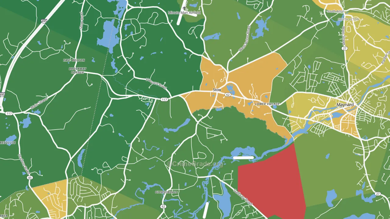 Stow, MA Map of Drug-Related Crime Rates