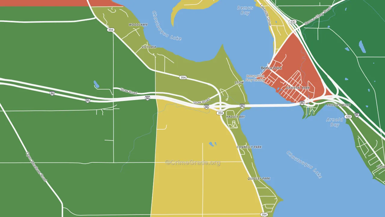 Stow, NY Map of Drug-Related Crime Rates
