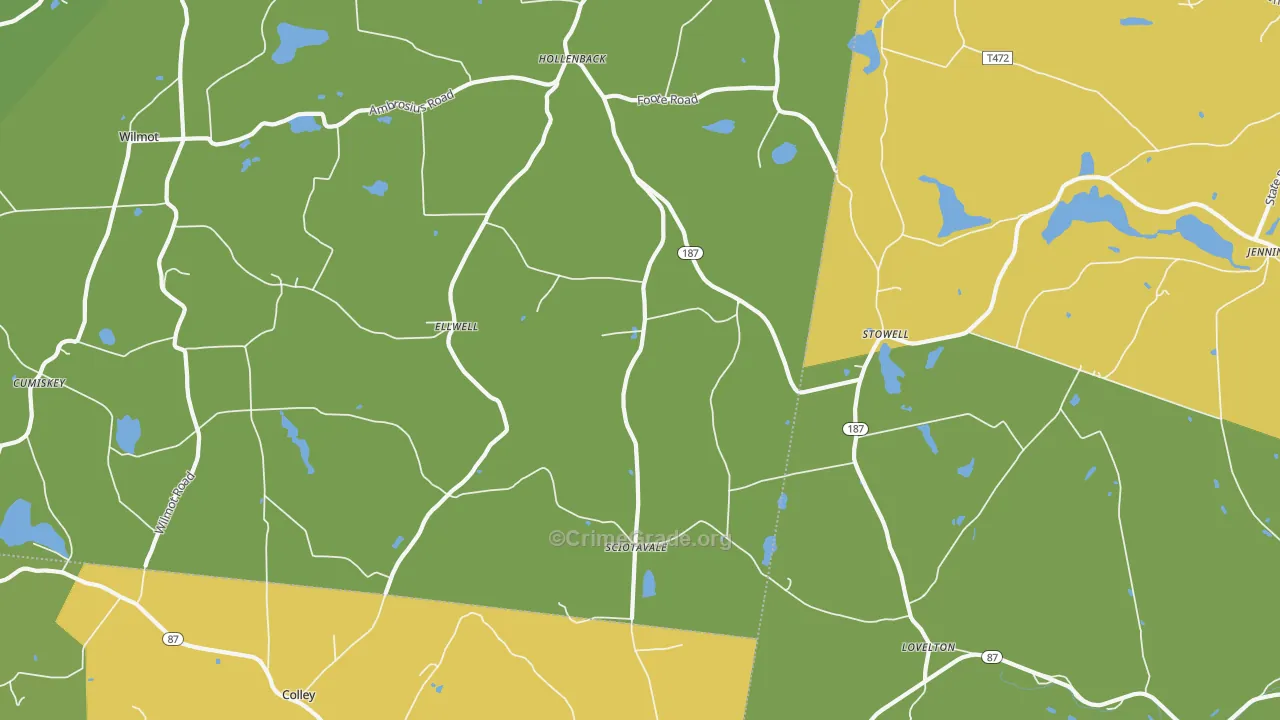 Stowell, PA Map of Drug-Related Crime Rates