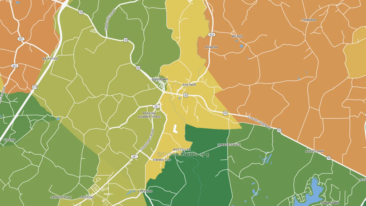 Stoystown, PA Map of Drug-Related Crime Rates