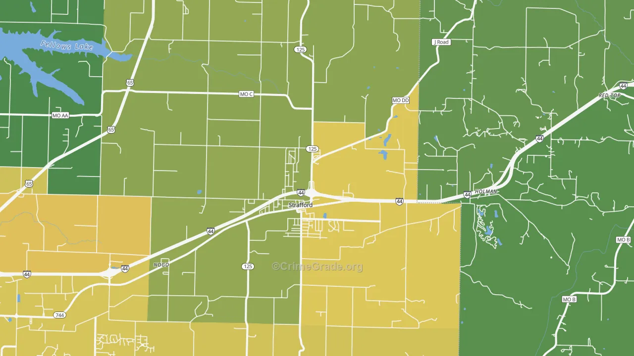 Strafford, MO Map of Drug-Related Crime Rates