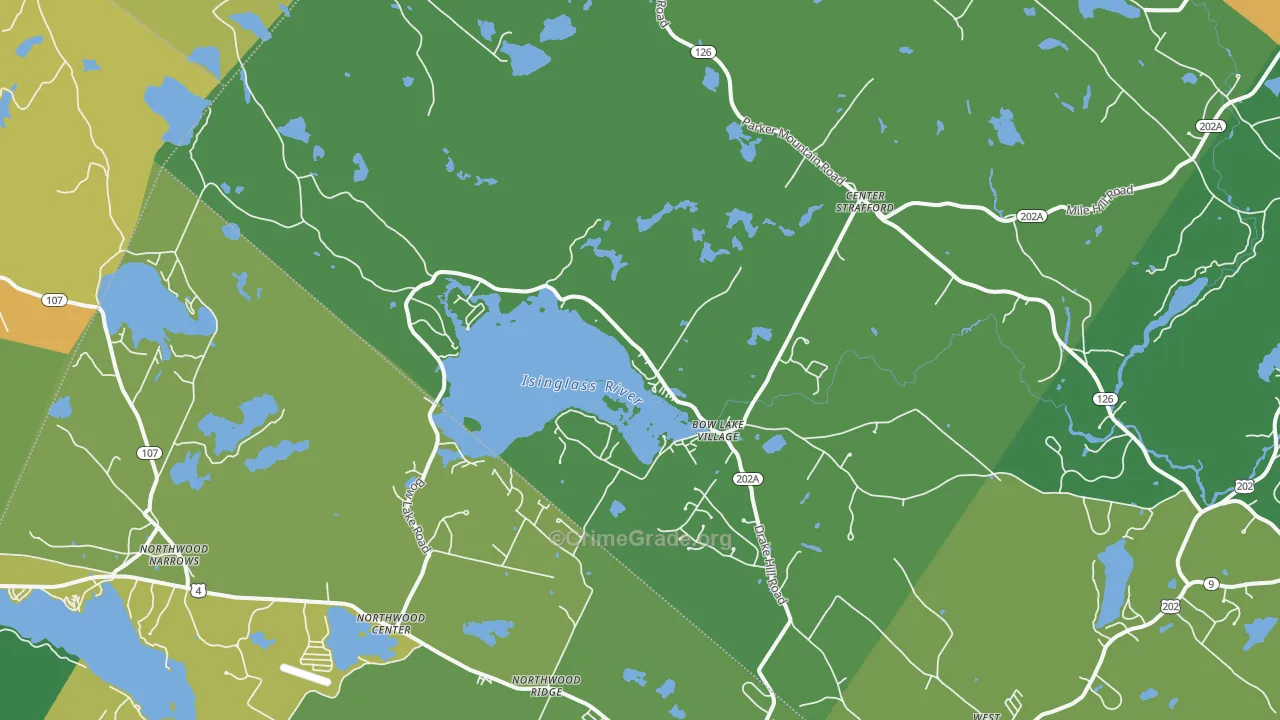 Strafford, NH Map of Drug-Related Crime Rates