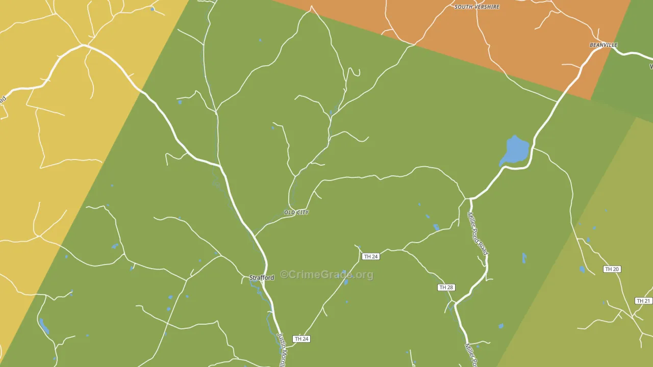 Strafford, VT Map of Drug-Related Crime Rates