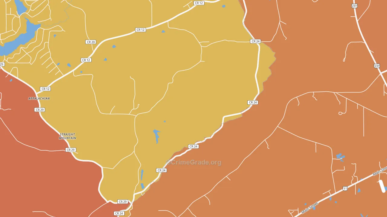 Straight Mountain, AL Map of Drug-Related Crime Rates