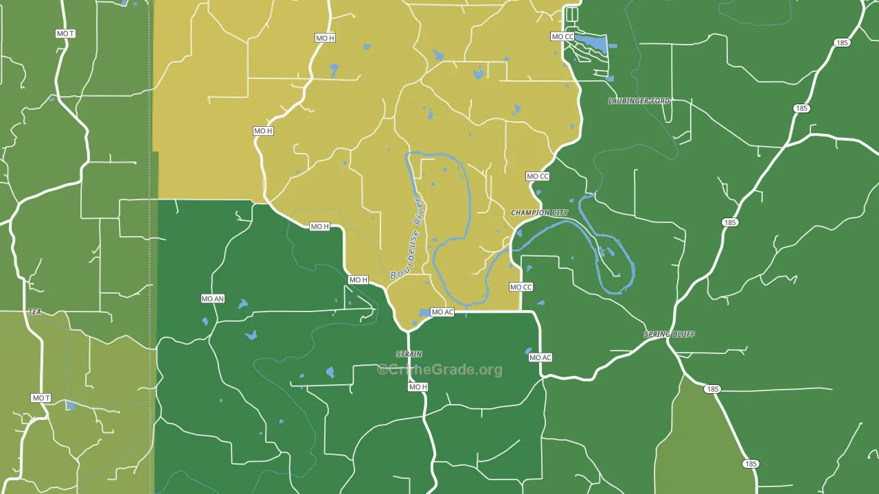 Strain, MO Map of Drug-Related Crime Rates