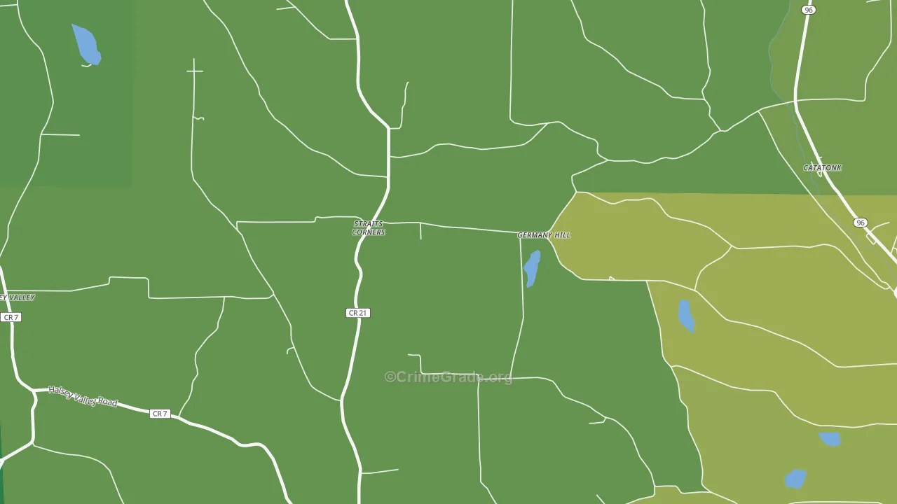 Straits Corners, NY Map of Drug-Related Crime Rates