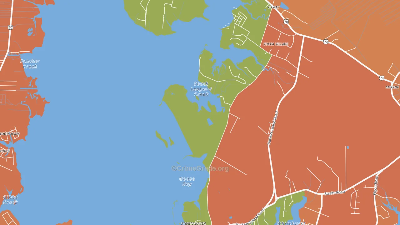 Straits, NC Map of Drug-Related Crime Rates