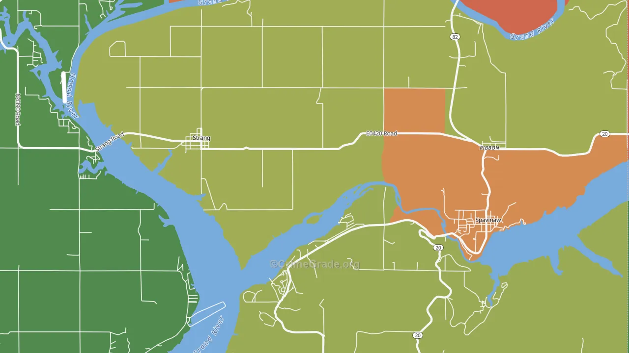 Strang, OK Map of Drug-Related Crime Rates