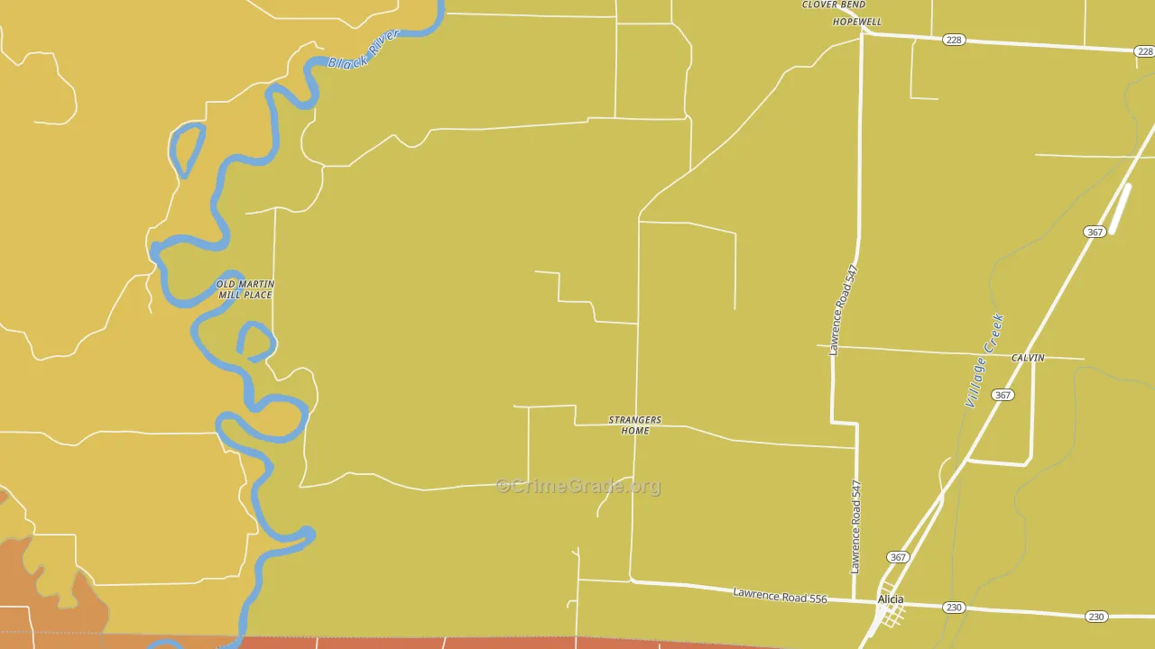 Strangers Home, AR Map of Drug-Related Crime Rates