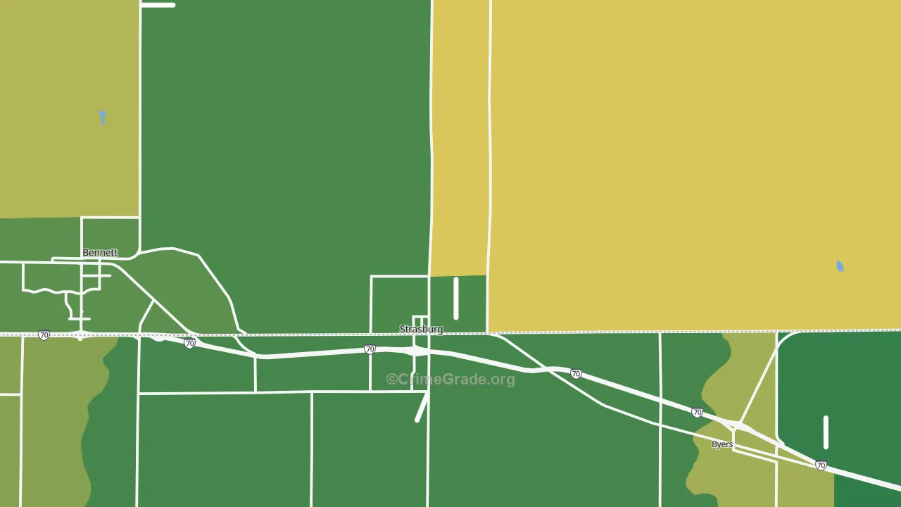 Strasburg, CO Map of Drug-Related Crime Rates