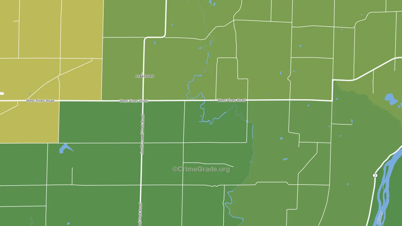 Stratford, IL Map of Drug-Related Crime Rates