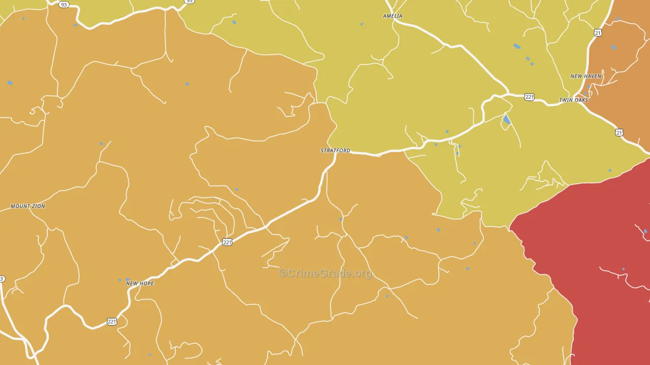Stratford, NC Map of Drug-Related Crime Rates