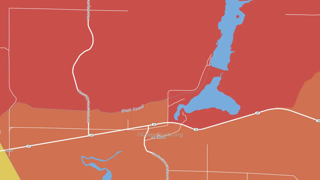 Stratford, WA Map of Drug-Related Crime Rates