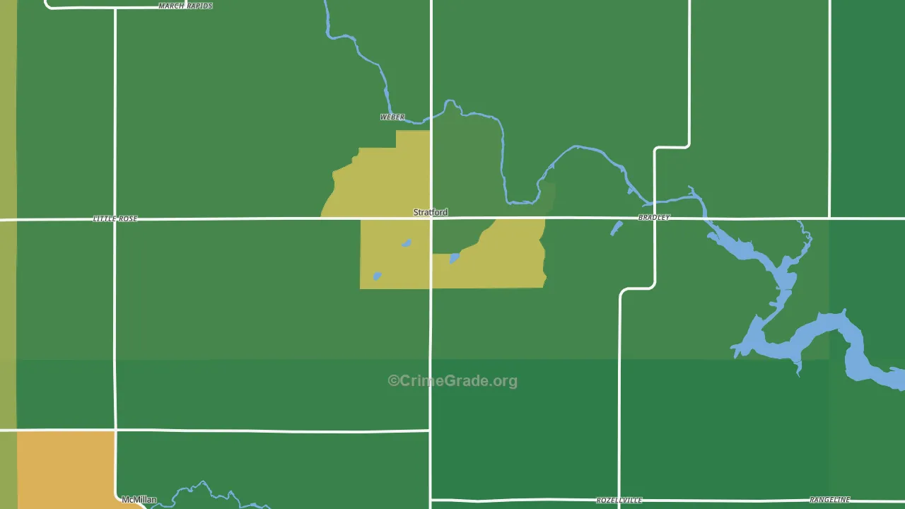 Stratford, WI Map of Drug-Related Crime Rates