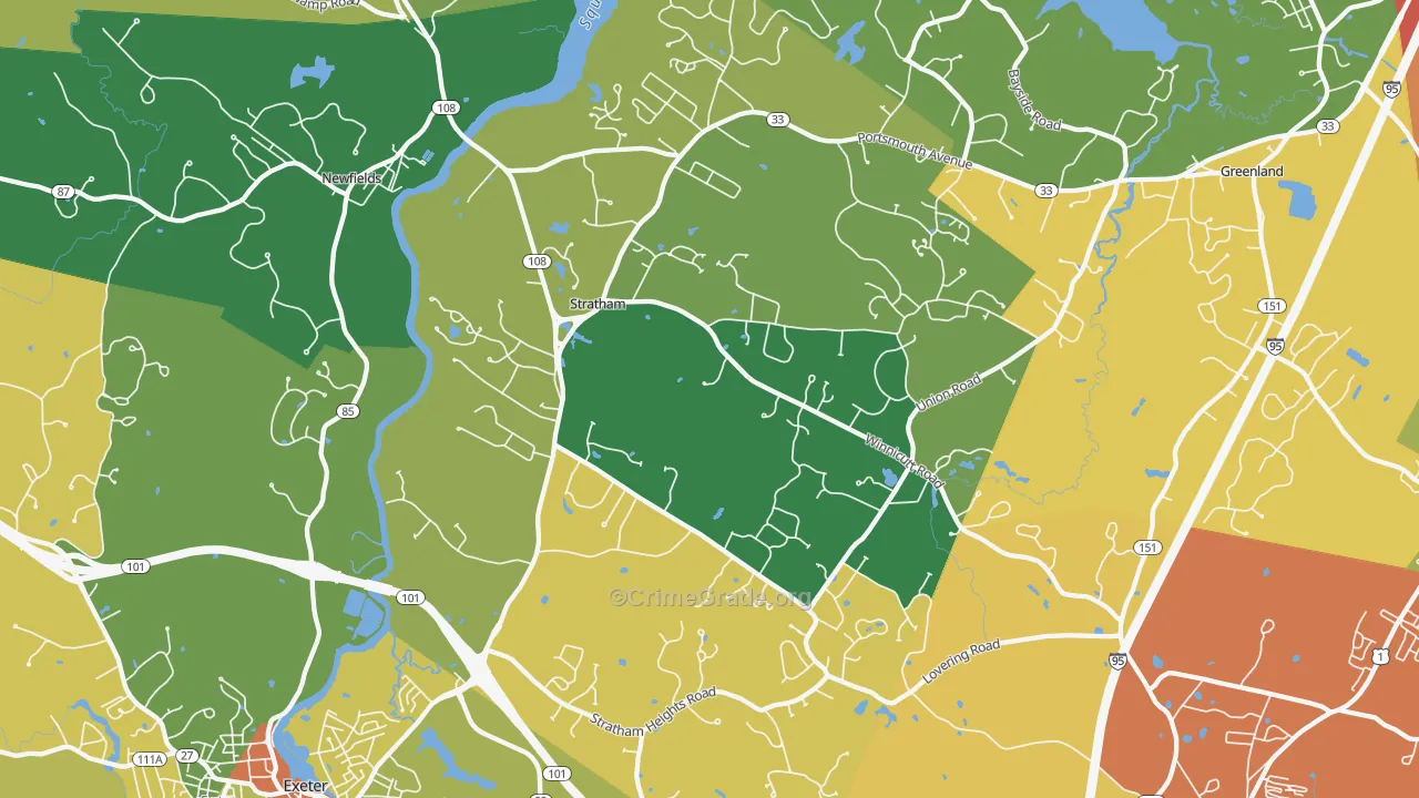 Stratham, NH Map of Drug-Related Crime Rates
