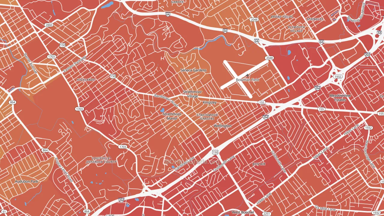 Strathmoor Village, KY Map of Drug-Related Crime Rates