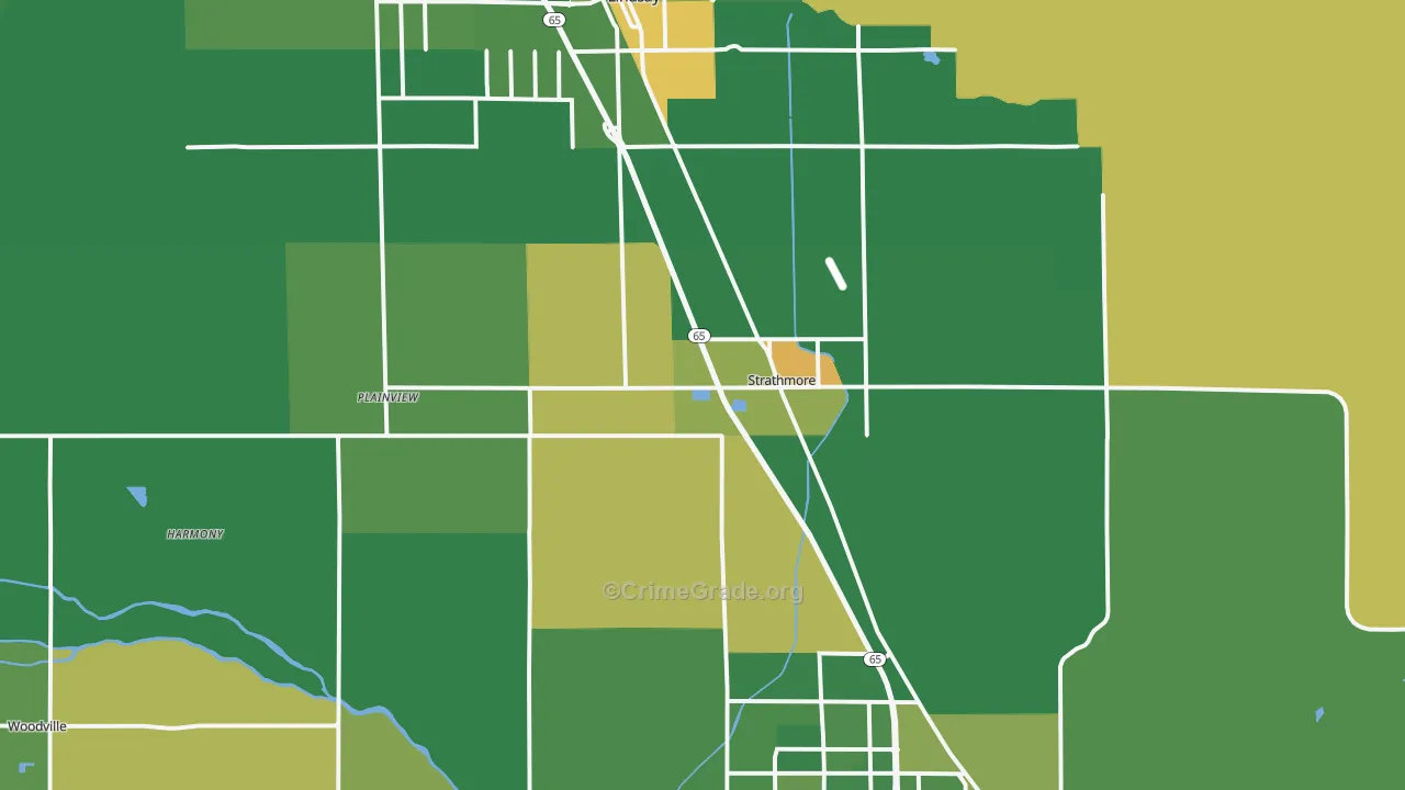 Strathmore, CA Map of Drug-Related Crime Rates