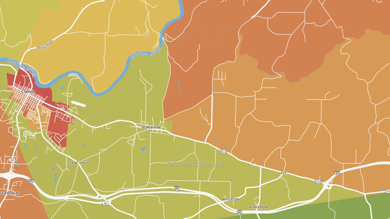 Strattanville, PA Map of Drug-Related Crime Rates