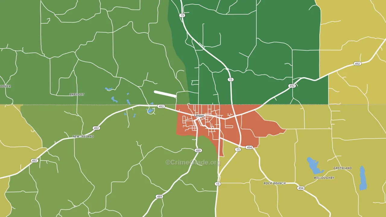 Stratton, MS Map of Drug-Related Crime Rates