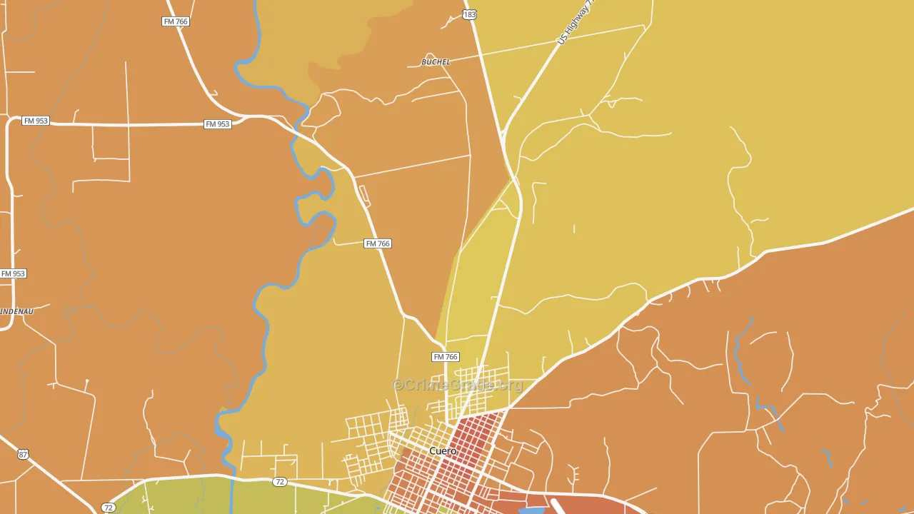 Stratton, TX Map of Drug-Related Crime Rates