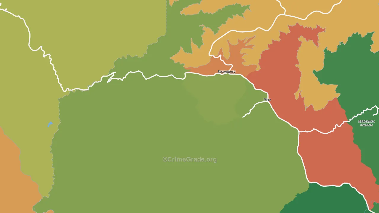 Strawberry, AZ Map of Drug-Related Crime Rates