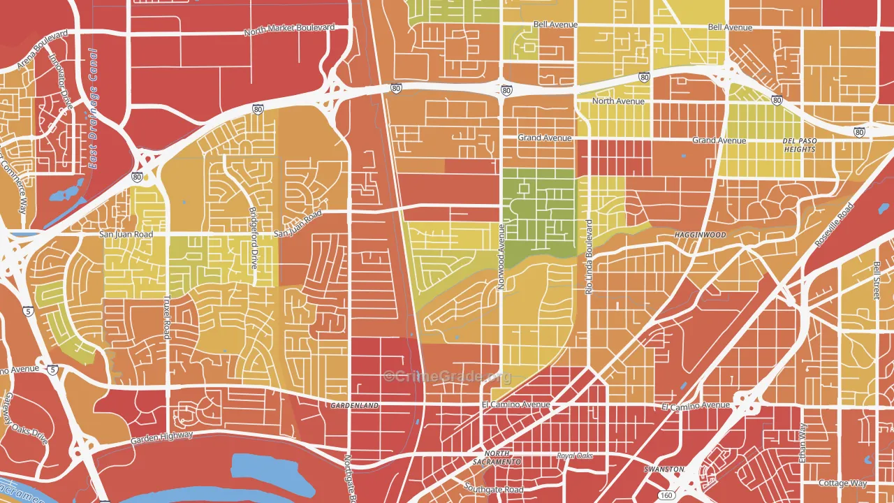 Strawberry Manor, Sacramento, CA Map of Drug-Related Crime Rates