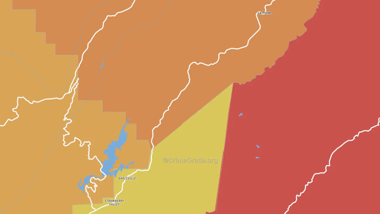 Strawberry Valley, CA Map of Drug-Related Crime Rates