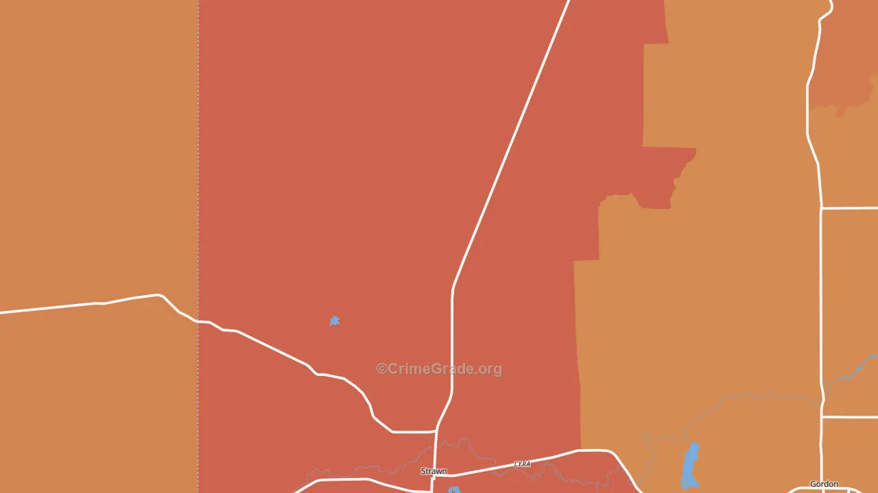 Strawn, TX Map of Drug-Related Crime Rates