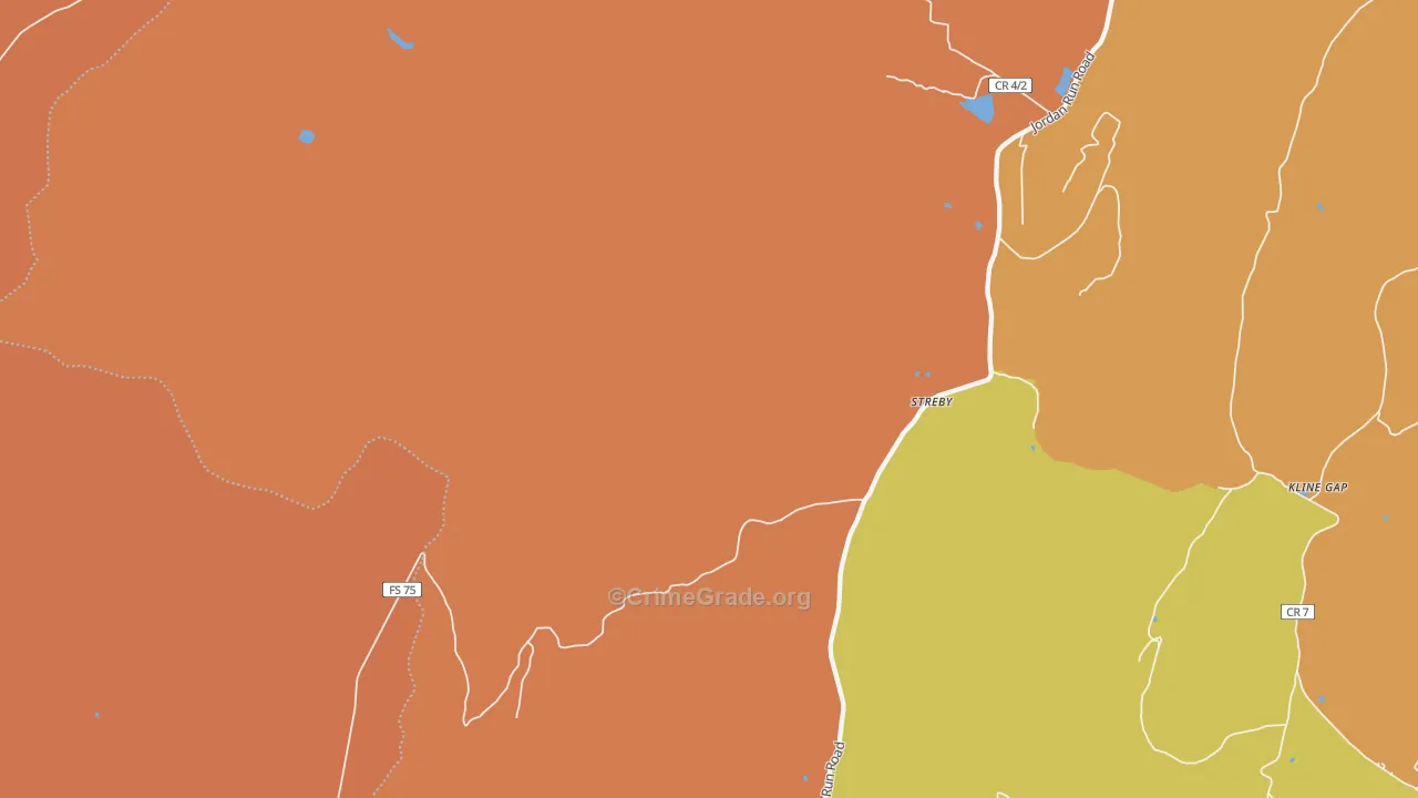 Streby, WV Map of Drug-Related Crime Rates