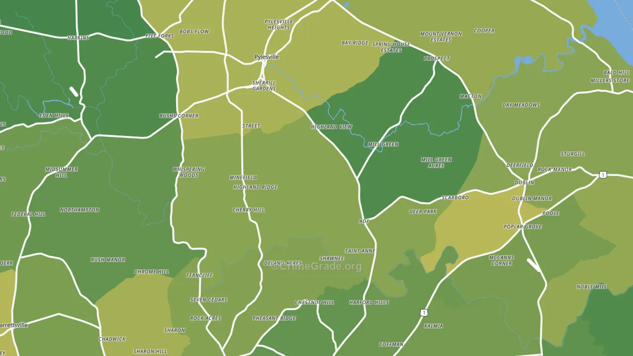 Street, MD Map of Drug-Related Crime Rates
