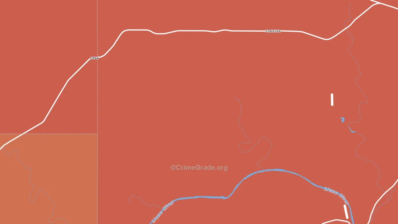 Streeter, TX Map of Drug-Related Crime Rates