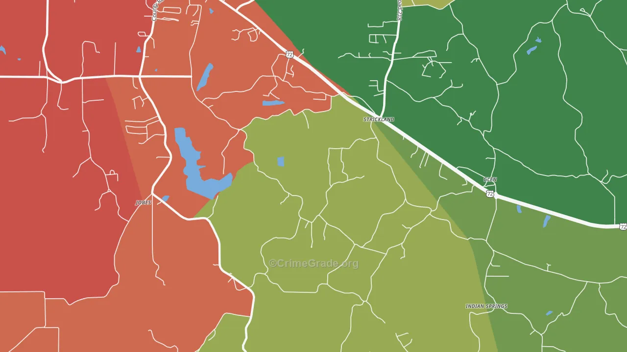 Strickland, MS Map of Drug-Related Crime Rates