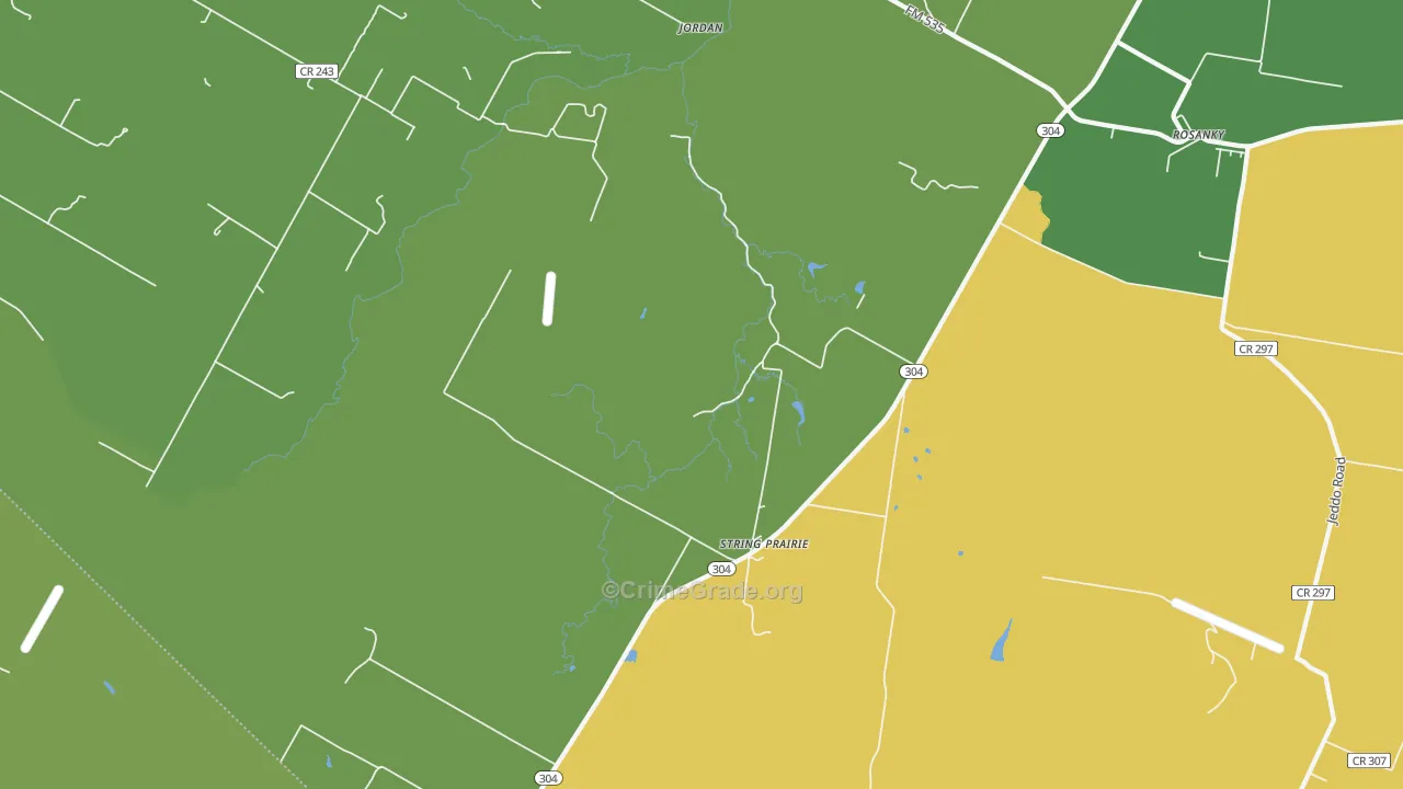 String Prairie, TX Map of Drug-Related Crime Rates