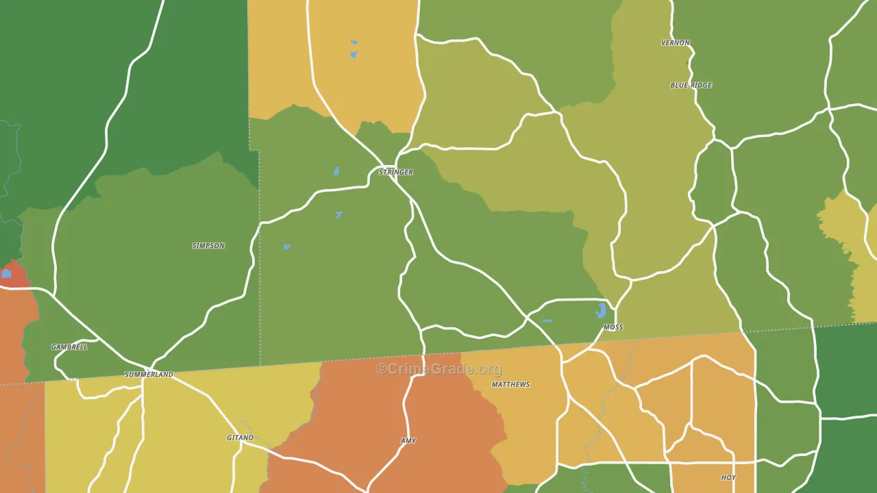 Stringer, MS Map of Drug-Related Crime Rates