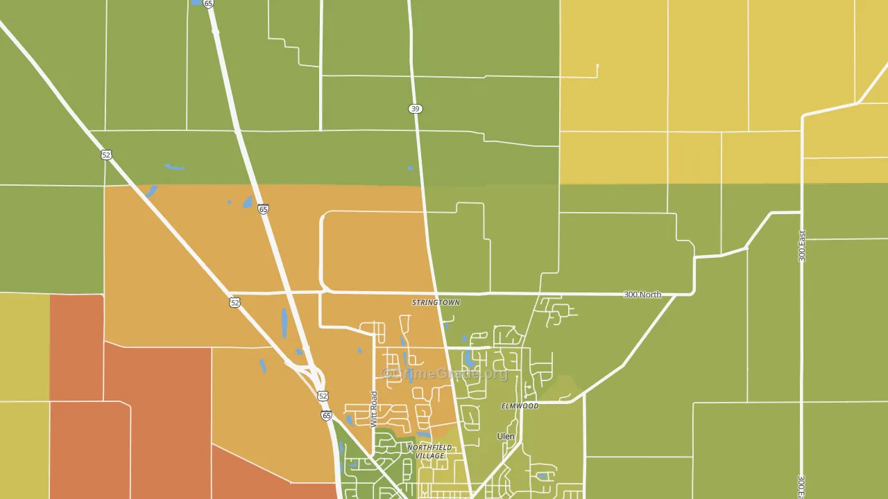 Stringtown, IN Map of Drug-Related Crime Rates