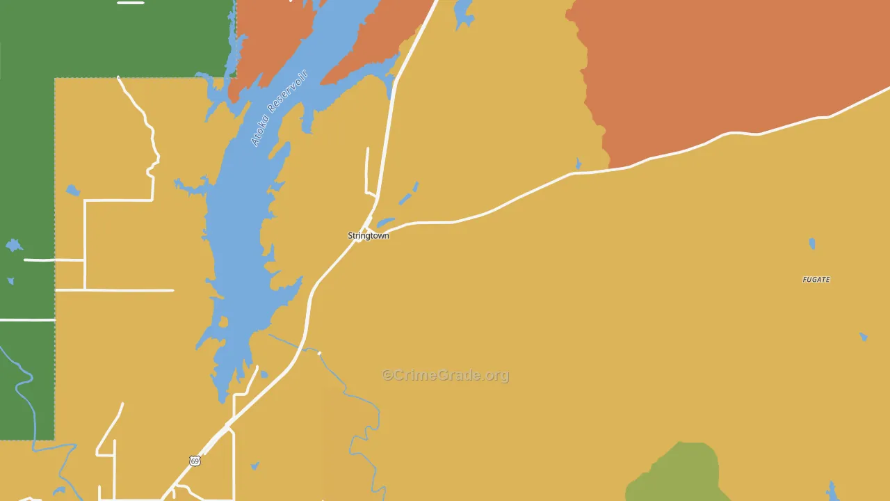 Stringtown, OK Map of Drug-Related Crime Rates