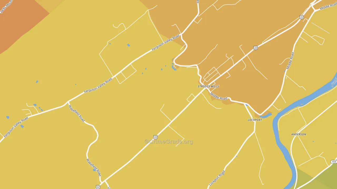 Strodes Mills, PA Map of Drug-Related Crime Rates