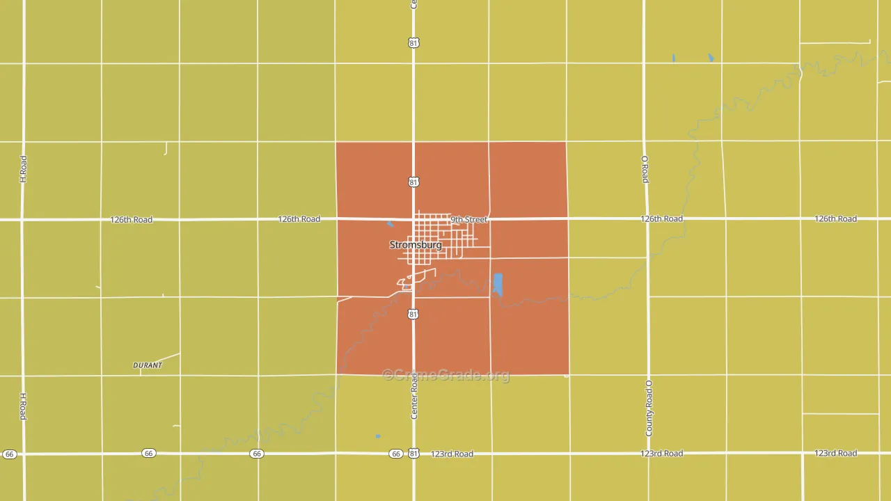 Stromsburg, NE Map of Drug-Related Crime Rates