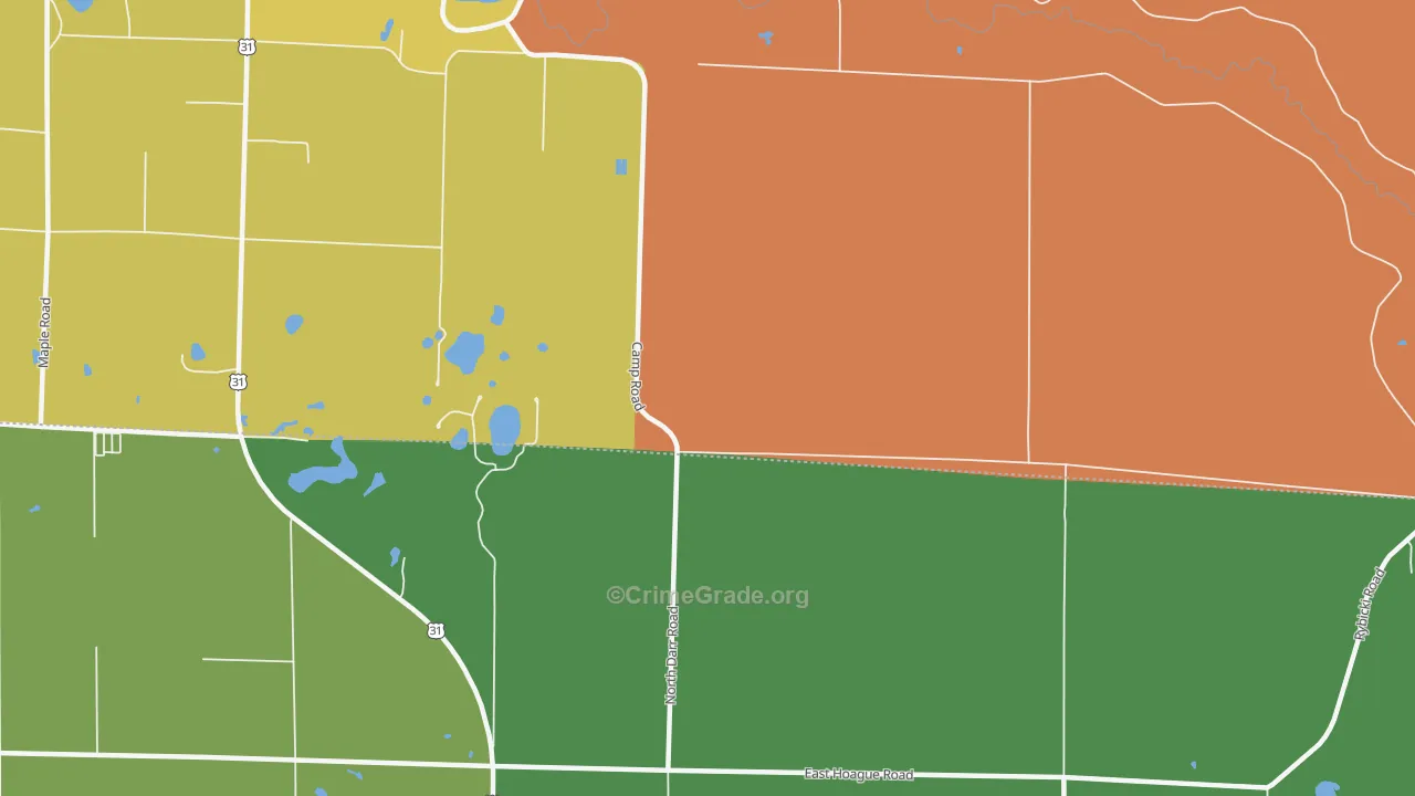 Stronach, MI Map of Drug-Related Crime Rates