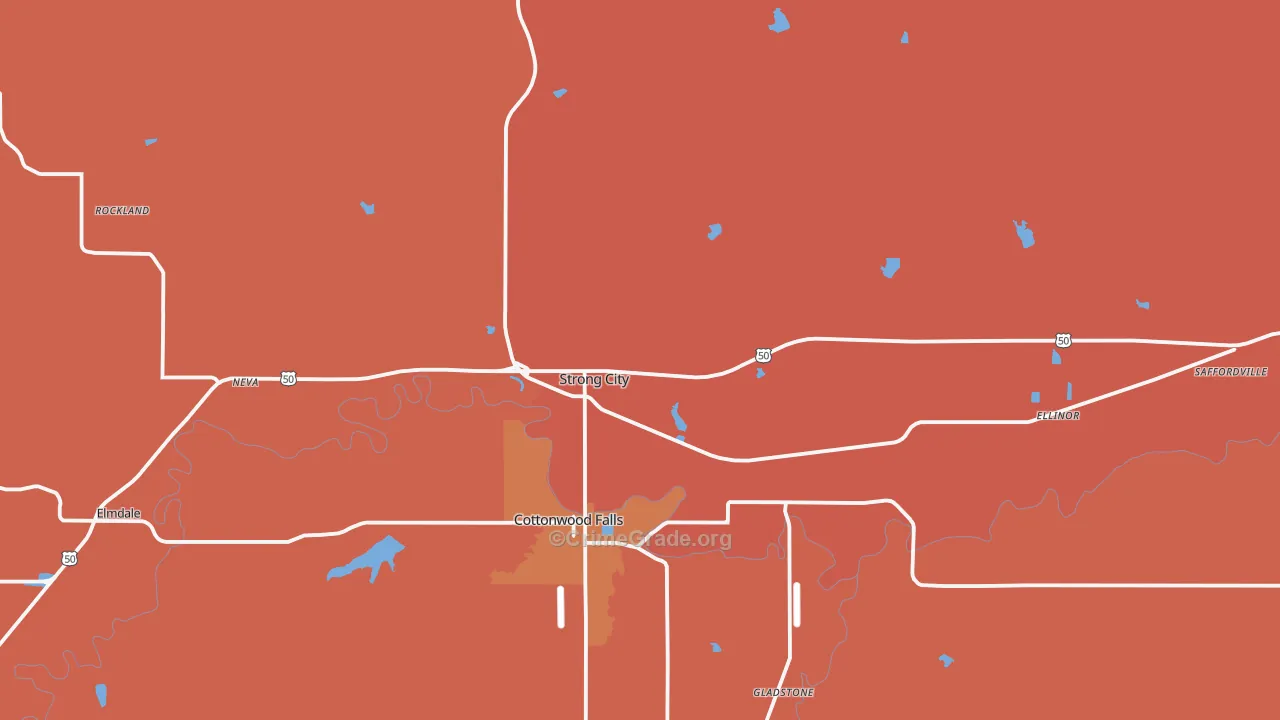 Strong City, KS Map of Drug-Related Crime Rates