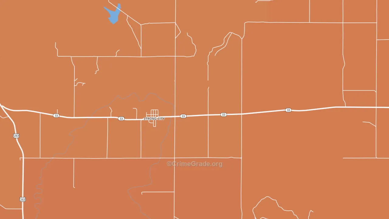 Strong City, OK Map of Drug-Related Crime Rates