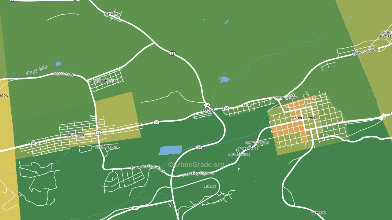 Strong, PA Map of Drug-Related Crime Rates