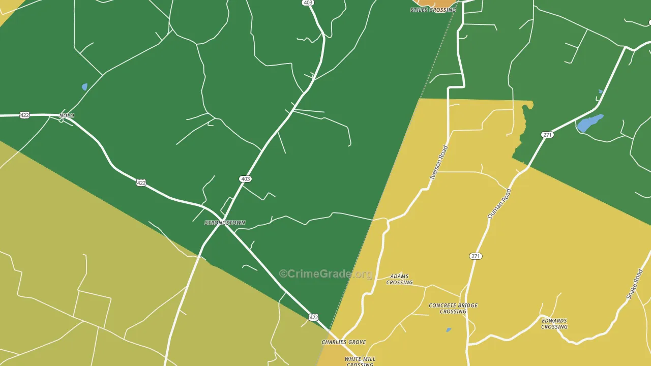 Strongstown, PA Map of Drug-Related Crime Rates