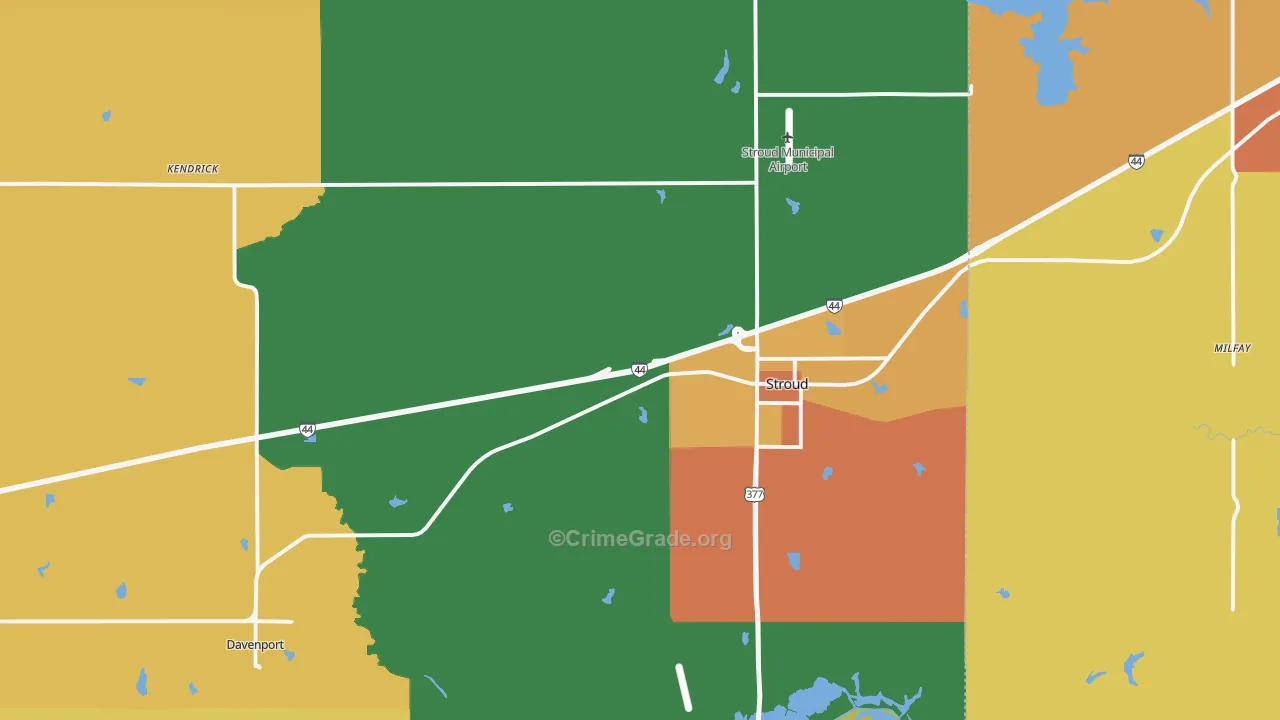 Stroud, OK Map of Drug-Related Crime Rates