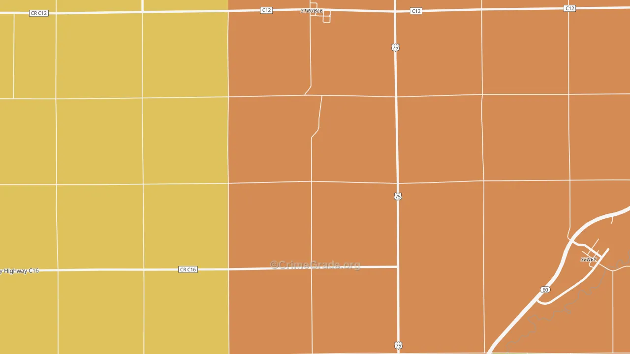 Struble, IA Map of Drug-Related Crime Rates