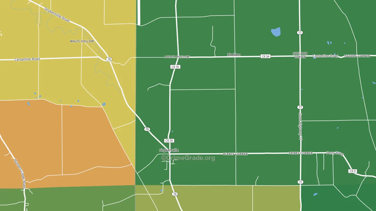 Strykersville, NY Map of Drug-Related Crime Rates