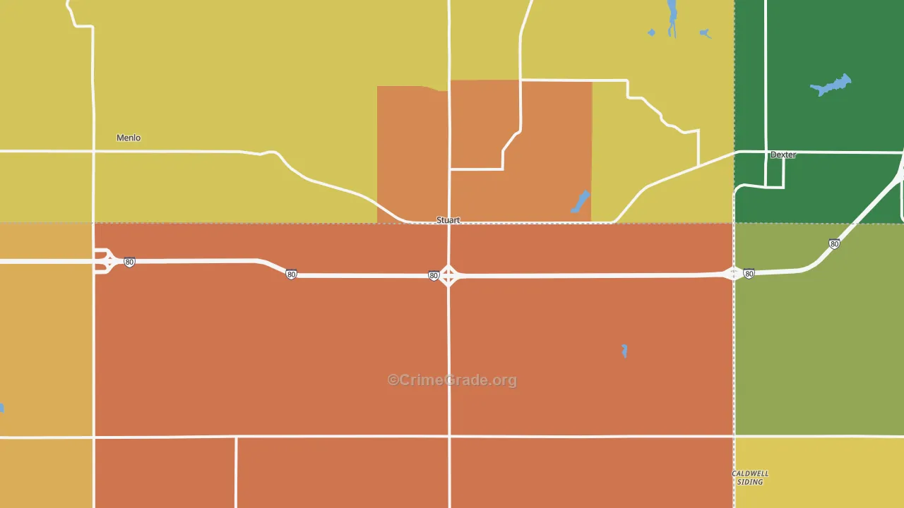 Stuart, IA Map of Drug-Related Crime Rates
