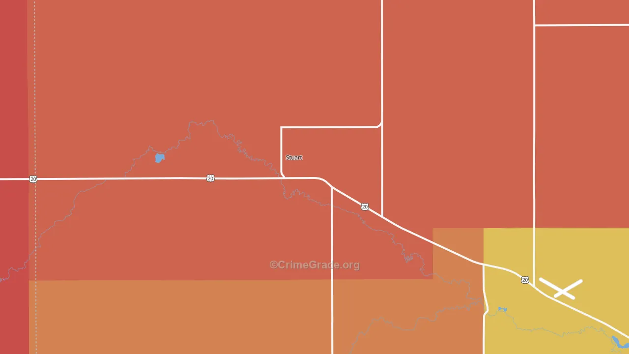 Stuart, NE Map of Drug-Related Crime Rates